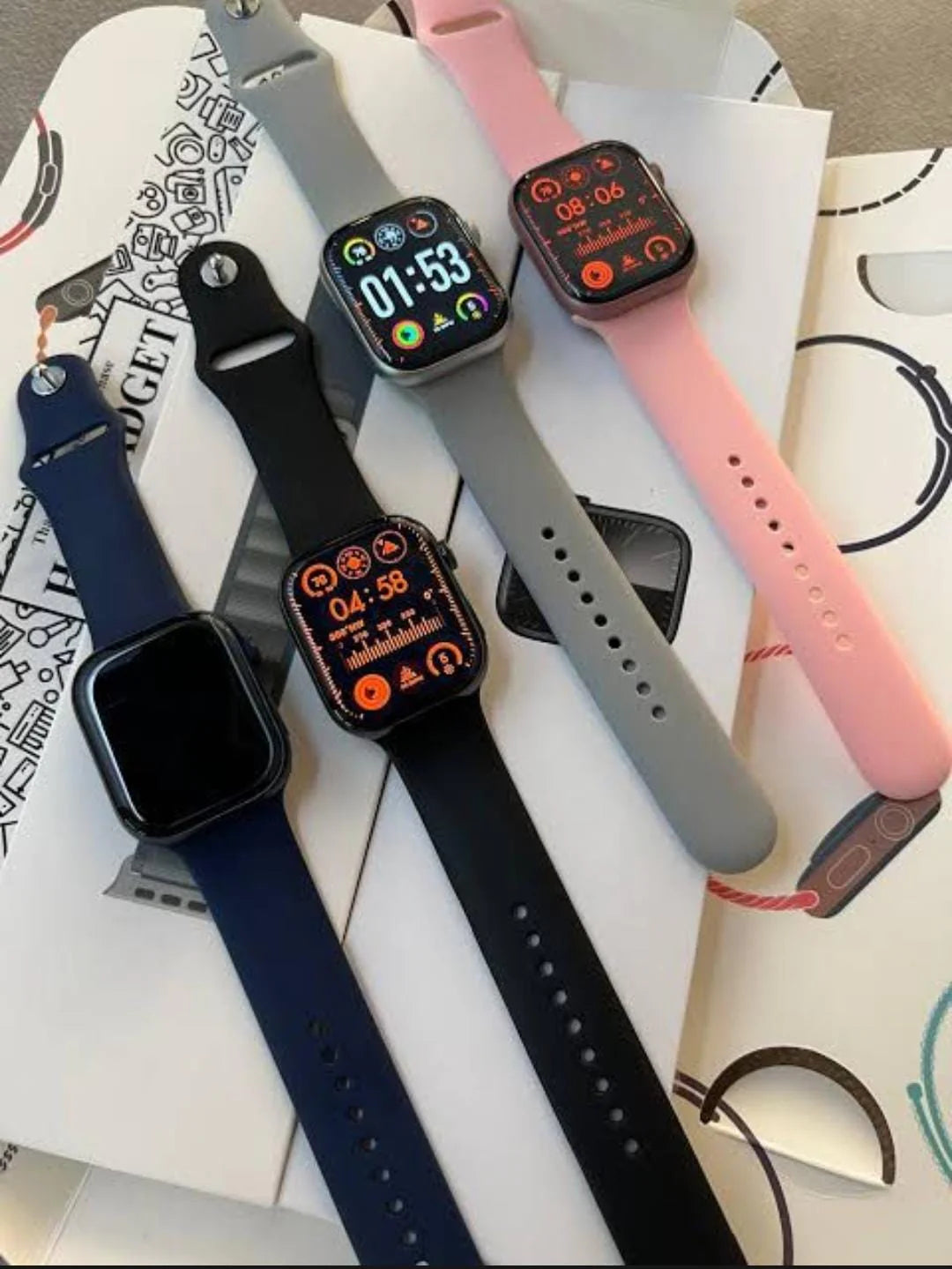 Apple logo series 9 Smart Watch- With 2 Straps - Premium Quality Apple Logo Smart Watch With 49mm Big Display(random color )