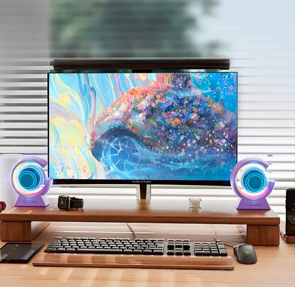 Mini G Bluetooth Speaker with Phone Holder, RGB Lights & Super Bass – 10-Hour Playtime Portable Wireless Speaker
