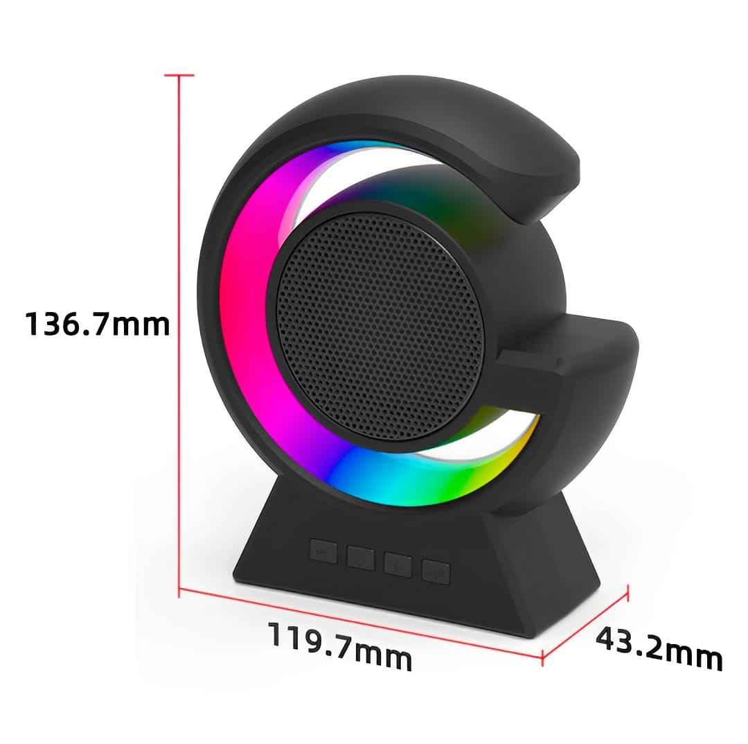 Mini G Bluetooth Speaker with Phone Holder, RGB Lights & Super Bass – 10-Hour Playtime Portable Wireless Speaker