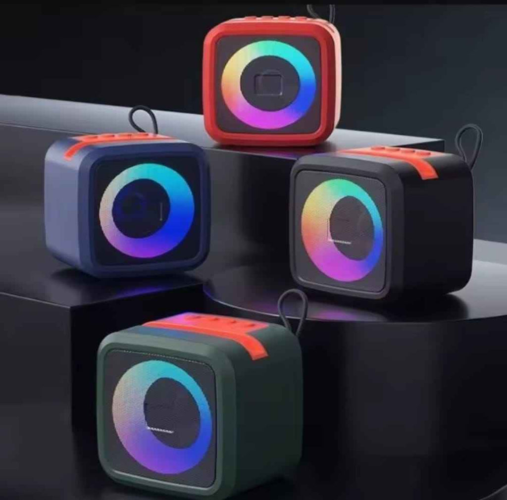 S11 Mini Portable Bluetooth Speaker with Phone Holder, RGB Lights, Super Bass & 10-Hour Playtime – Compact Travel Wireless Speaker (Random Color)