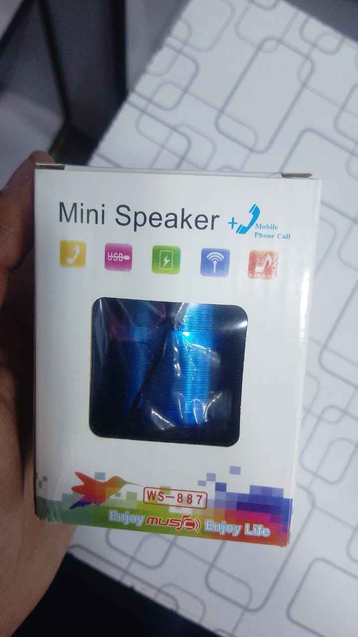 WS-887 Mini Portable Bluetooth Speaker – Rechargeable Wireless Music Player with Mobile Call Support (Multi-Color Collection)