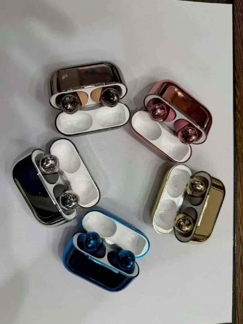 Premium AirPod Pro 2 Glossy Edition - Stylish Shining Wireless Earbuds with High-Fidelity Sound - Without Box - Random Color