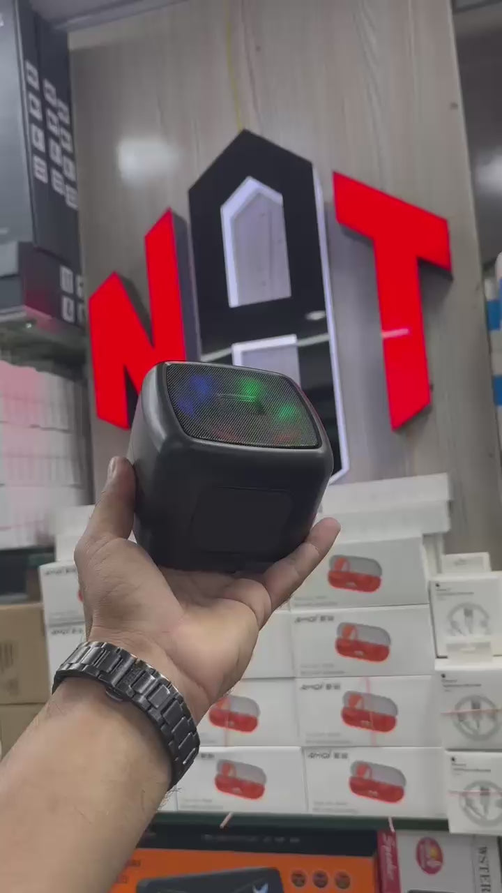 S11 Mini Portable Bluetooth Speaker with Phone Holder, RGB Lights, Super Bass & 10-Hour Playtime – Compact Travel Wireless Speaker (Random Color)